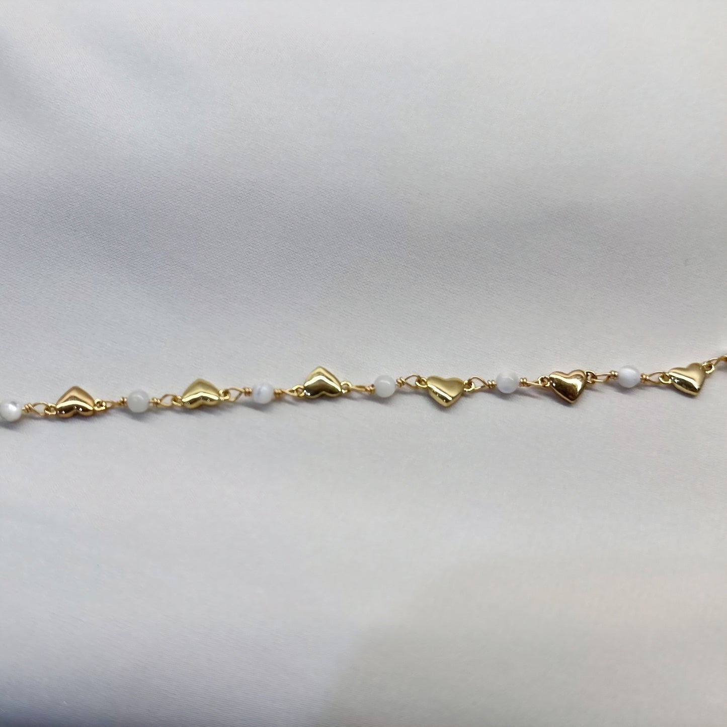 Heart Shape Charm Pearl Necklace - Image #0