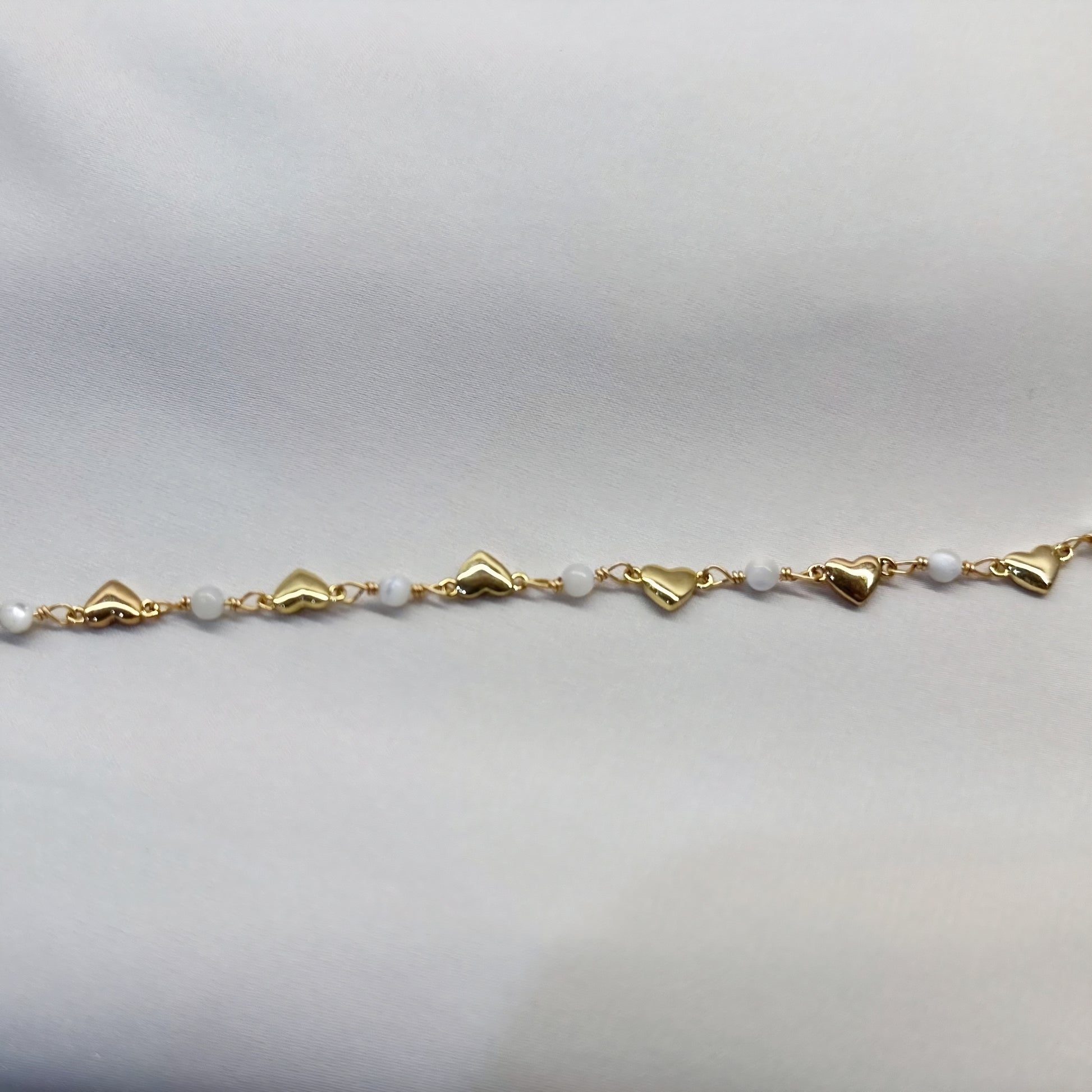 Heart Shape Charm Pearl Necklace - Image #0