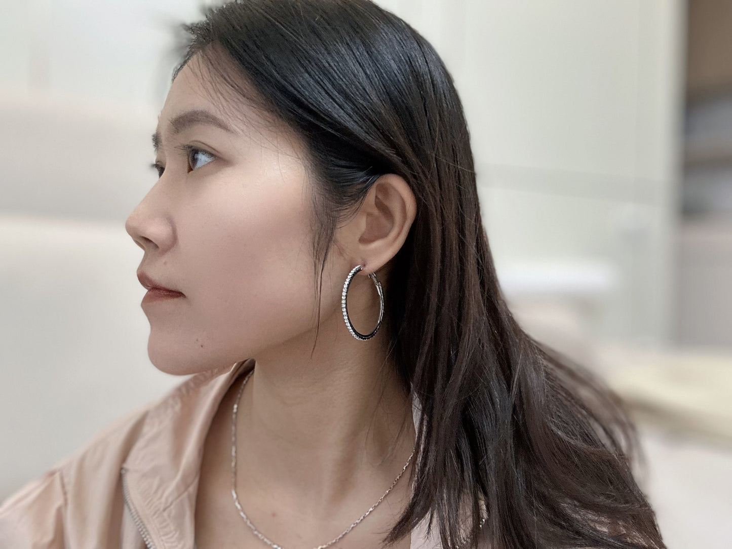 Large Crystal Hoop Earrings